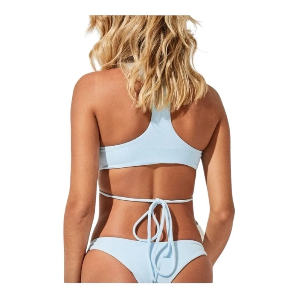 L*Space terry dax bikini top in sky blue NWT